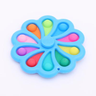 China New Design Viable Adult Silicone Kids Sensory Toys Push Dimple Bubble Gyro Spinner Toy Single Finger Pusher Spinner Toy for sale