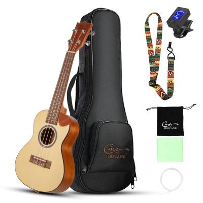 China Hricane Concert Fir Sapele Wood Smoothly Cut Ukulele 23 Inch Ukuleles With Gig Bag Strings for sale