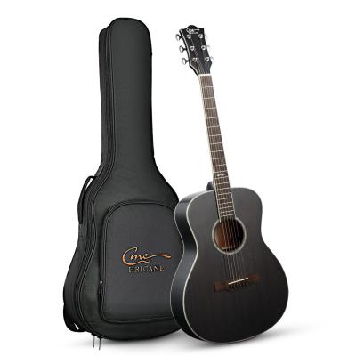 China Hricane Black Mahogany Guitar For Beginners 39 Inch Top Black Mahogany Acoustic Guitar for sale