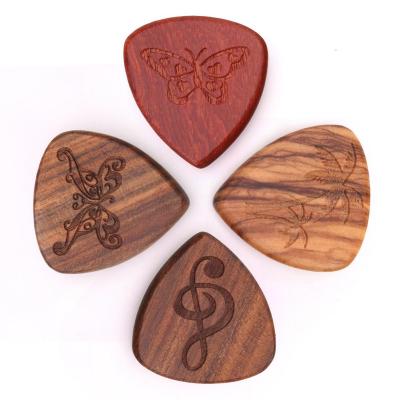 China Custom Coconut Tree OEM Design Guitar Accessories New Wooden Guitar Pick for sale