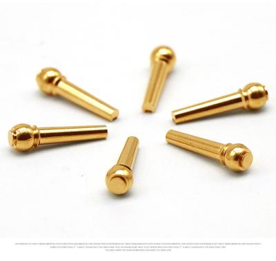 China Guitar Pegs High Quality Guitar Strings 6pcs Nail Pins Bridge Pins Pure Copper Brass Guitar for sale