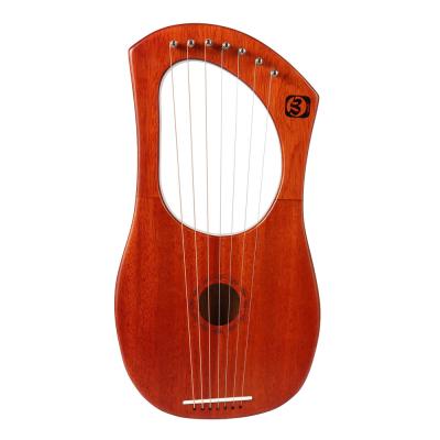 China Mahogany Hricane Musical Instrument Wooden Portable Mahogany 16 Strings Lyre Harp for sale