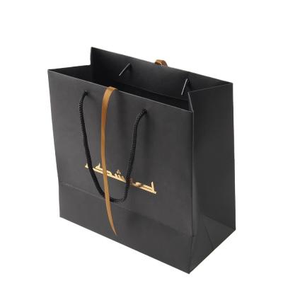 China Modern Black Gift Bag With Logos Custom Printed For Jewelry for sale