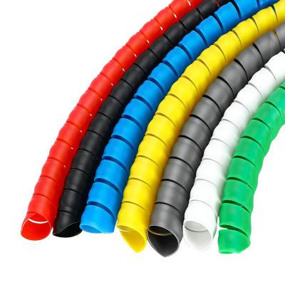 China Strong Sealing Flexible Spiral Tube Wrap Cable Management Sleeve Computer Wire Manage Cord 3 Meters Length Black for sale