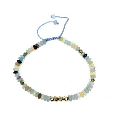 China Wholesale Na Natural Roundel Amazonite Stone Beads, Small Abacus Amazonite Gemstone Bracelet for sale