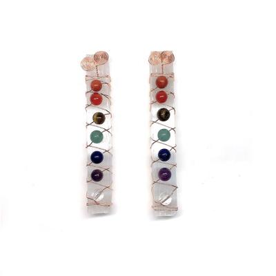 China Wholesale Na Seven Chakra Stone With Gyosum Stick Healing Chakra Selenite For Decoration for sale