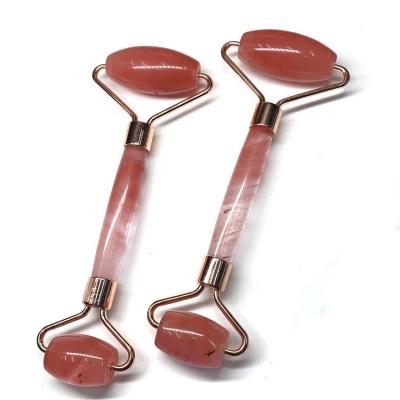 China Natural Body Care Products Na Quality Nice Gemstone Watermelon Stone Massager Roller for sale