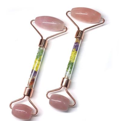 China High Quality Massager Natural Na Beauty Care Facial Gemstone Facial Rose Quartz Massager Roller and Body Massager for sale