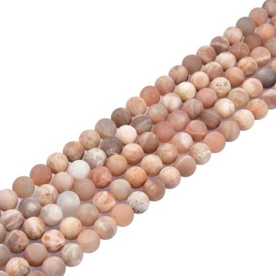 China Wholesale Na Pearl Natural Sunstone Matte Round Gemstone Sunstone in Loose Beads for sale