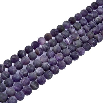 China Na Popular Cheap Price Gemstone Beads Natural Amethyst Matt Loose Beads For Jewelry Making for sale