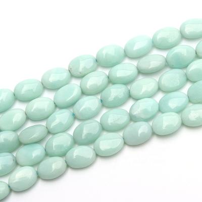 China Na 2020 Fashion Natural Oval Amazonite Jewelry Beads Loose Gemstone Smooth Amazonite Stones for sale