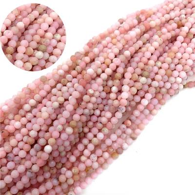 China 3mm Faceted Na Opal Gemstone Beads Pink Beads For Bracelet Making for sale