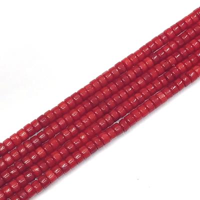 China Wholesale Natural Na 4*6mm Coral Wheel Shape Red Gemstone Beads in Loose Beads for sale