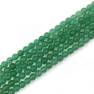 China Hot Selling Na Green Agate Gemstone Soft Round Beads Natural Green Aventurine Beads In Strands for sale