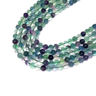 China Wholesale 8mm Na Round Smooth Flurite Stone Beads Natural Fluorite Beads in Strands for sale