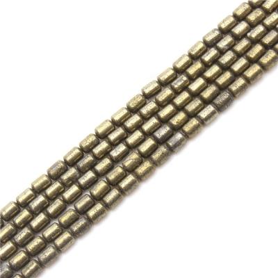 China Natural Beads Iron Jewelry Natural Pyrite Beads Tube Beads Stone for sale