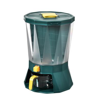 China Rotating 10kg Rotating Rice Dispenser Plastic Rotating Cereal Storage Box Grain Storage Container for sale