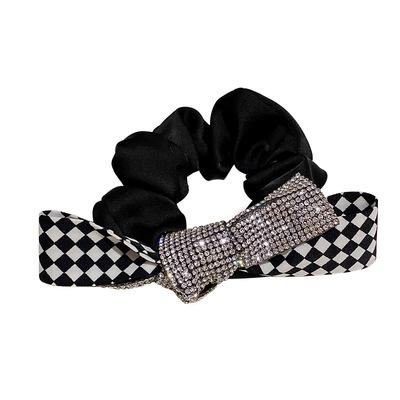 China Fashion high quality scrunchy hair band control knot diamond temperament bow hair flashing tie for sale