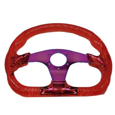 China 6 bolts Customised Slim Sports Universal Racing Steering Wheel Acrylic Transparent Modified Racing Steering Wheel for sale