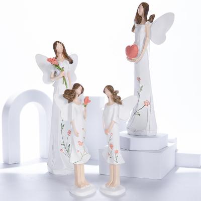 China Europe Abigail Factory Nordic light angel statue home office luxury resin open fairy angel figurines ornaments for sale