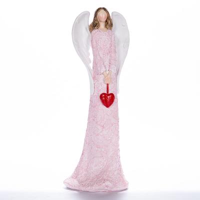 China Wholesale Resins Angel Figurines Christmas Angel Home Decor Figurine Pink Arts and Crafts From Europe Abigail Factory for sale