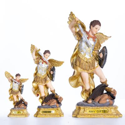 China Europe Abigail Factory Custom Poly Resin Crafts Religious Statue St Michael Archangel Manufactures Religious Catholics for sale