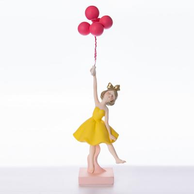 China Nordic light luxury creative cute resin decoration room balloon girl Abigail Factory Nordic industrial products wholesale gift wholesale for sale