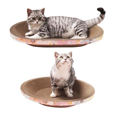 China Sustainable In door Practical Corrugated Paper cat scratcher toy lounge for cats for sale