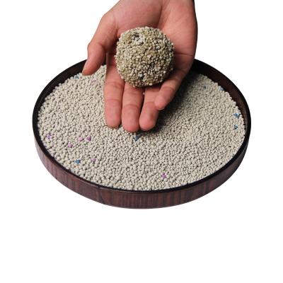 China Cat Strong Clumping Colorful Ball Shape 1-3.5 mm Dust Free Sand Bentonite Cat Litter for Cat for sale