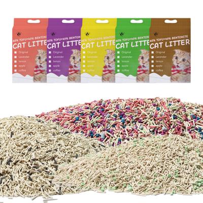 China Sustainable. Nature 1-3.5mm pet supplies clean popular eco-friendly clumping mixed cat litter for sale