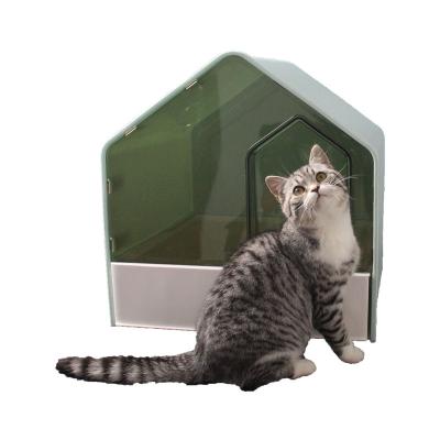 China Stocked Wholesale cat litter box no-mess hooded easy clean cat litter with shovel for sale