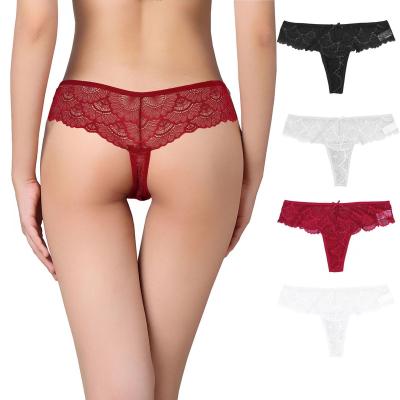 China New Style Breathable Lady Sexy Viable Panty Quicky Dry Briefs Cotton Lace Women Underwear Thong for sale