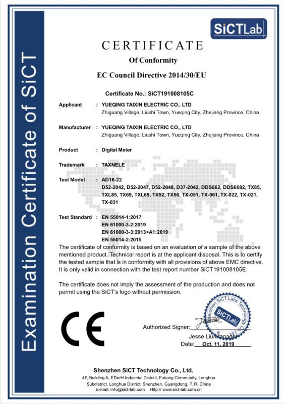 CE - Yueqing Taixin Electric Co., Ltd.