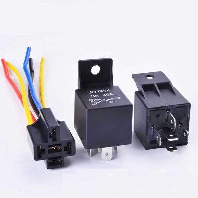 China Universal Car Relay 12V 40A 5Pin 4Pin DC Amp SPDT Sealed Black Relay+Auto Car Handy Starter Socket Relay Universal for sale