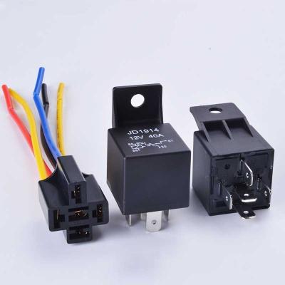 China JD1914 auto relay sealed with 12V 40A 5pin 1NO 1NC relay, socket car automotive relay for sale