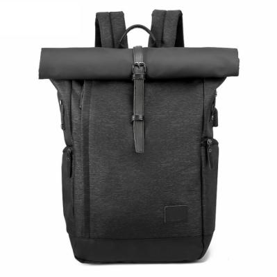 China With USB Men Waterproof College Rucksack Travel Cylinder Office Backpack Laptop Rolling Backpack With USB for sale