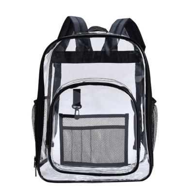 China Customized Waterproof PVC Clear Backpack Security Clear Plastic Backpack School Clear Waterproof Backpack for sale