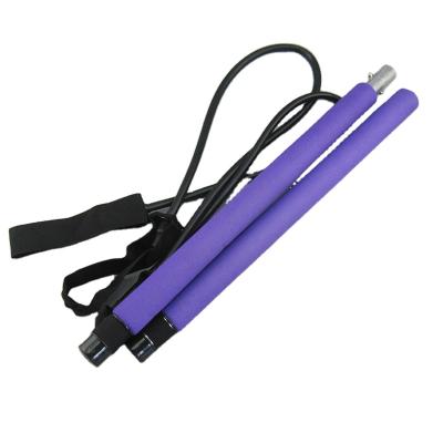 China Eco Friendly Portable Pilates Bar Pilates Rod Trainer Rod With Exercise Resistance Tube for sale