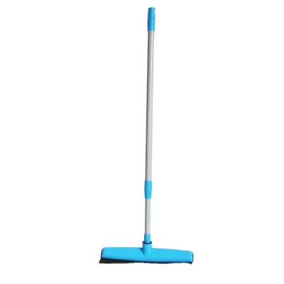 China Rubber Broom Carpet Rake Pet Hair Remover Indoor Cleaning Rubber Broom With Squeegee 50 Inch Long Handle Push Broom For Carpet Hardwood Floor Tile Wind for sale