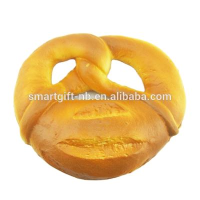 China Toy Slow Fake PU Squishy Press Sponge Soft Pretzel Bread Decoration Soft Rising Model for sale