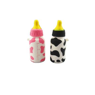 China Anti Slow Rising Kids Toy Soft Squishy Milk Bottle Effort Release Toy PU Foam Children Soft Toy For Key Chain for sale