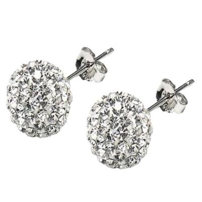 China 925 Sterling Silver Fashion Crystal Ball Stud Earrings Women Stud Earrings Fashion Earring for sale