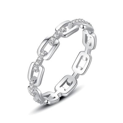 China CLASSIC Stackable Finger Ring For Women Girls Charming 100% 925 Sterling Silver Simple Cadena Hueca for sale