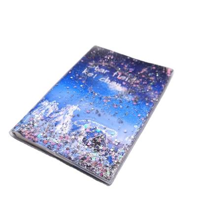 China Fashionable Glitter Liquid Hardcover PVC Personalized Glitter OEM Notebook for sale