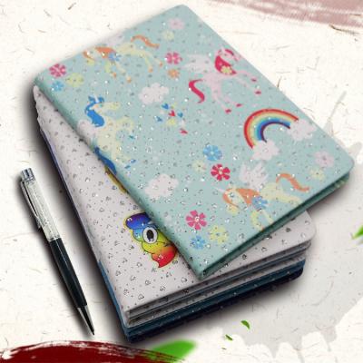 China Cartoon Leather Notebook Glitter Notebook Leather Design Glitter Notebook Leather Notebook for sale