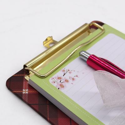 China Pocket Memo Pad Self-adhesive Notepad Clipboard Paper File Folder with Clip for sale