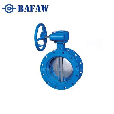 China Rubber Seat Flanged Connection double-eccentric Butterfly Valve for sale