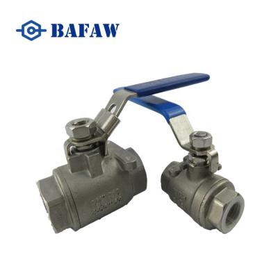 China Stainless steel 316 forged handle npt threaded ball valve 2pc 2000PSI for sale