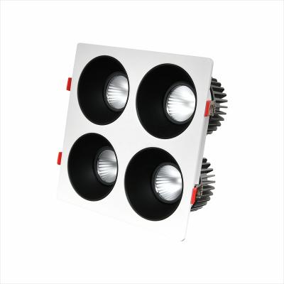 China Living Room White Four Square Head Spot Light 8W 12W 15W High Quality Indoor Ceiling Recessed COB LED Spotlight for sale