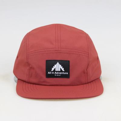 China Nylon Headwear Custom 5 Panel Camper Hat for sale